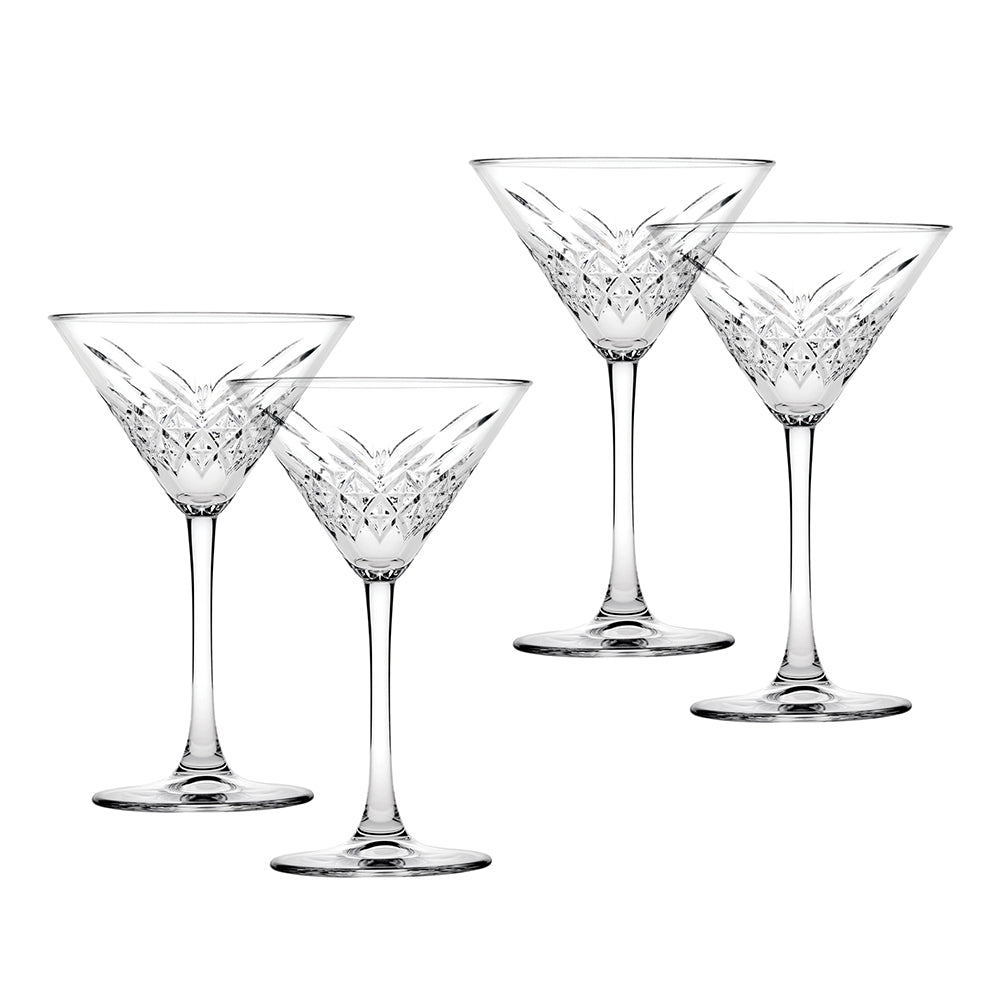 Pasabahce 230ml Timeless Martini Glasses Cocktail Margarita Drink Cup Clear (4 Pieces)
