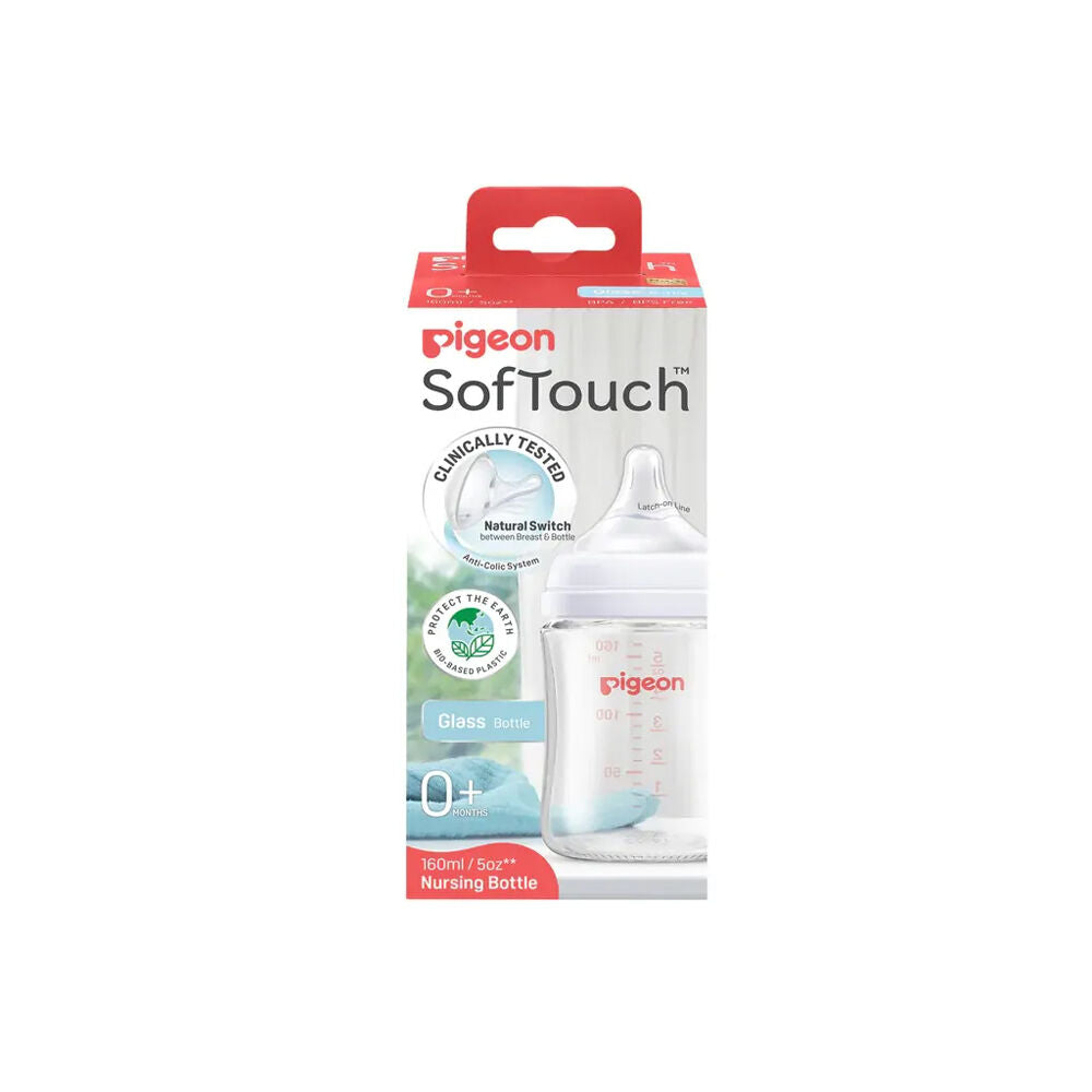 Pigeon SoftTouch BPP Baby Bottle Glass 160ml Bpa/bps Free For Newborn's