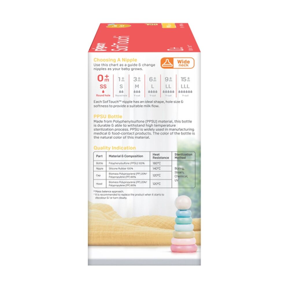 Pigeon Softouch BPP Baby Bottle PPSU Twin Pack Anti-Colic 160ml 0m+ (2 Pieces) — image 5
