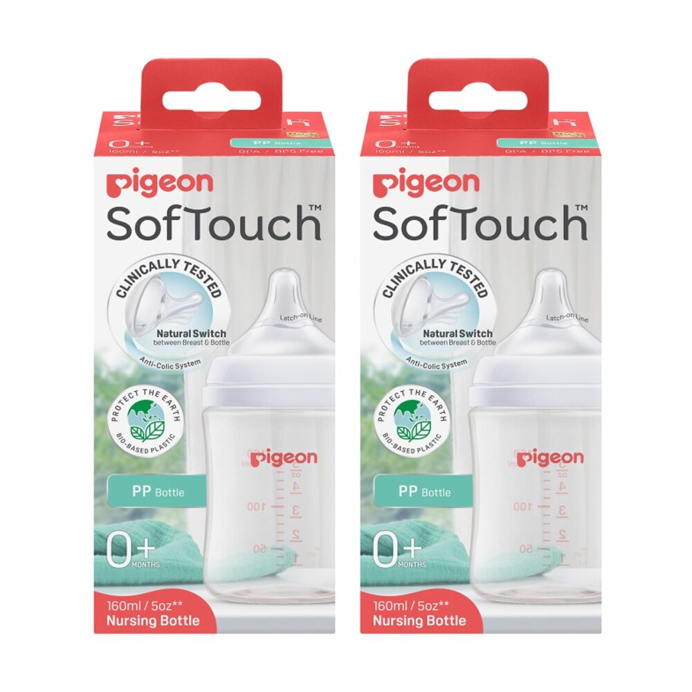 Pigeon Softouch BPP Baby Bottle PP Anti-Colic 160ml 0m+ (2 Pack)