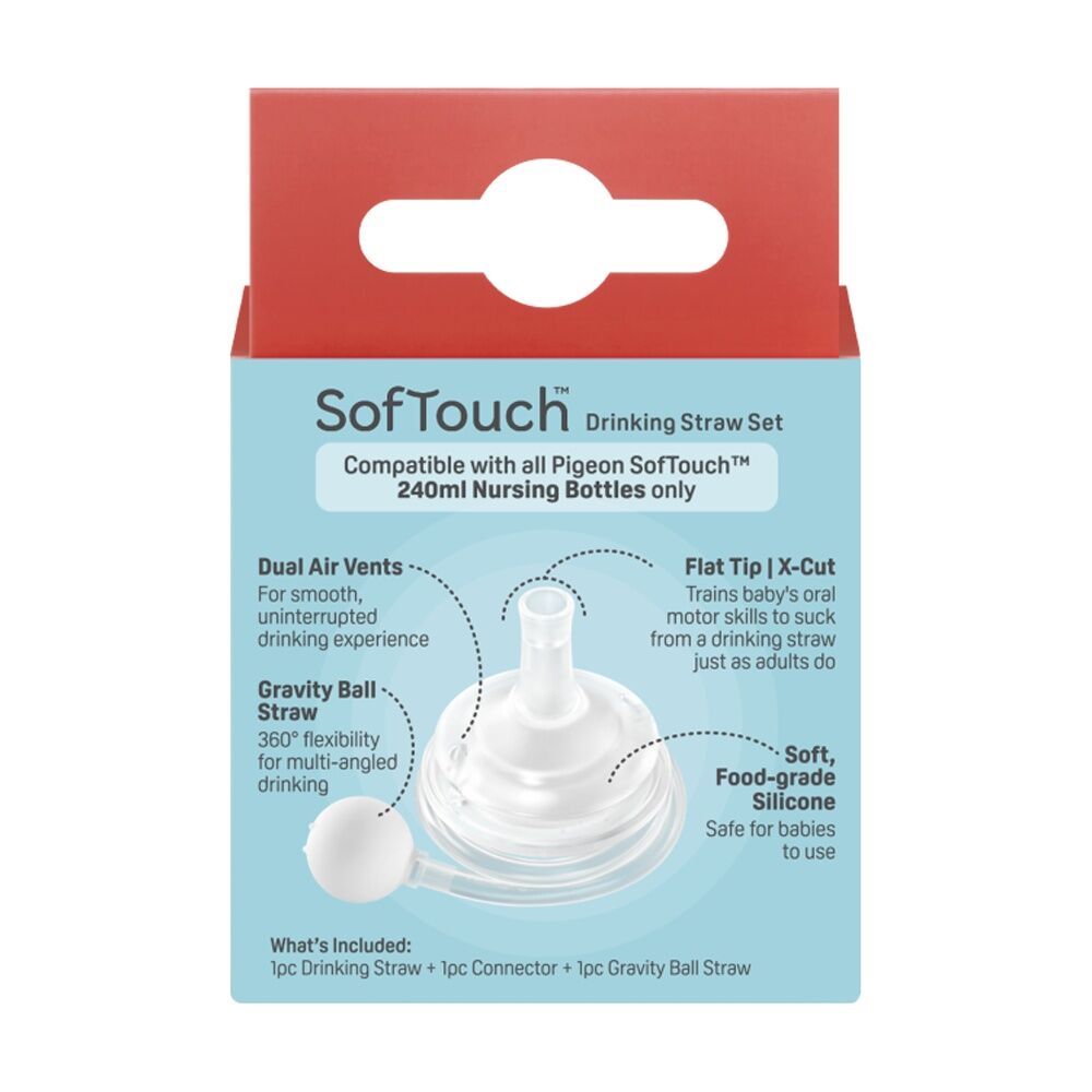 Pigeon Softouch Training Straw Set Gravity Ball Silicone 6m+ for Baby Bottle Pigeon — image 7