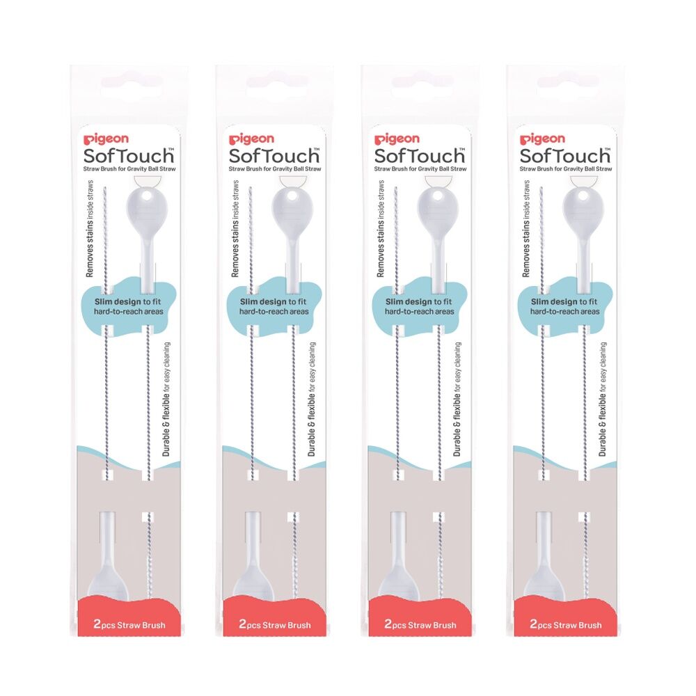 Pigeon Softouch 2 Step Cleaning Straw Brush Durable Tool (4 Pack)