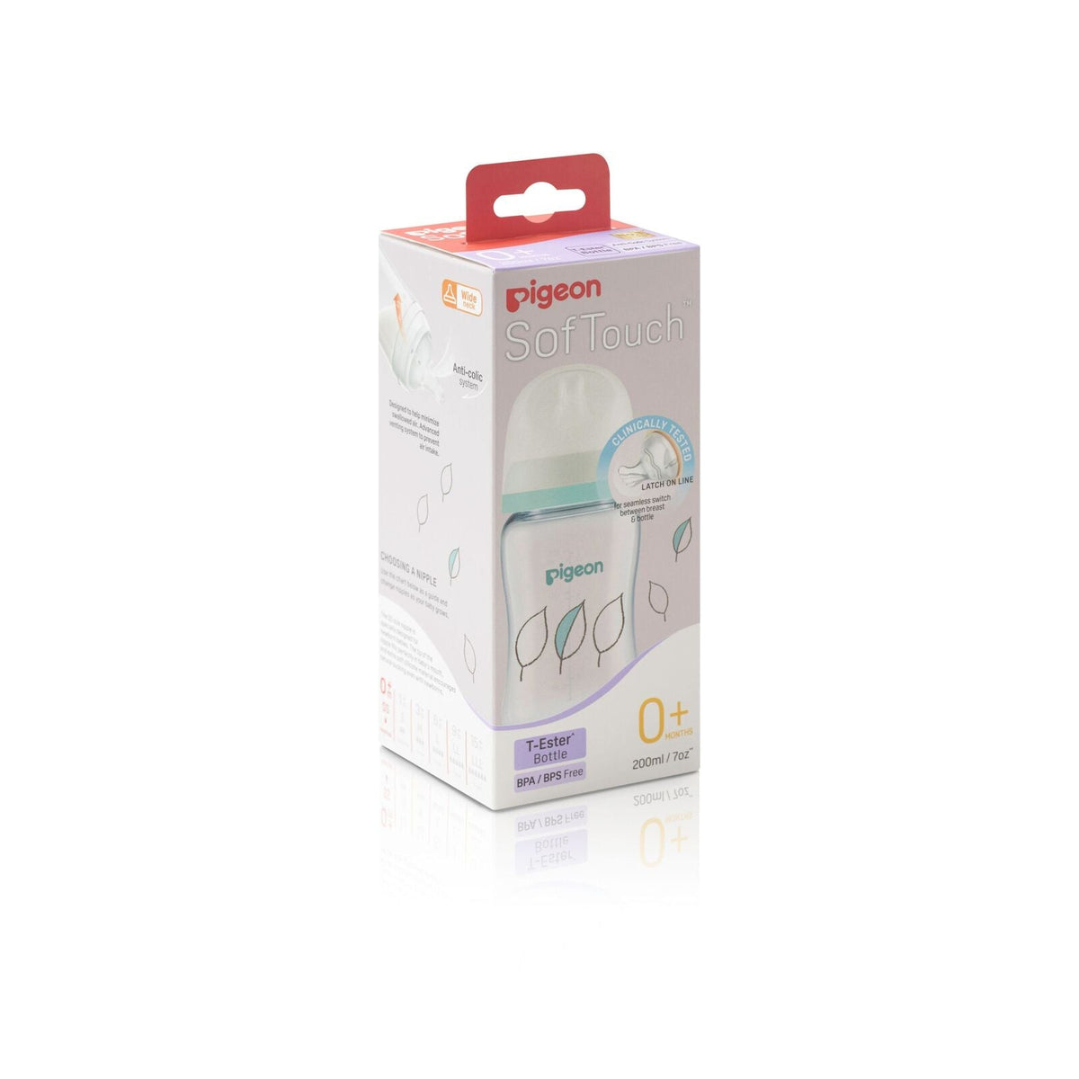 Pigeon SofTouch III Bottle T-Ester 200ml Leaf Anti-Colic 0m+ (2 Pack) — image 4