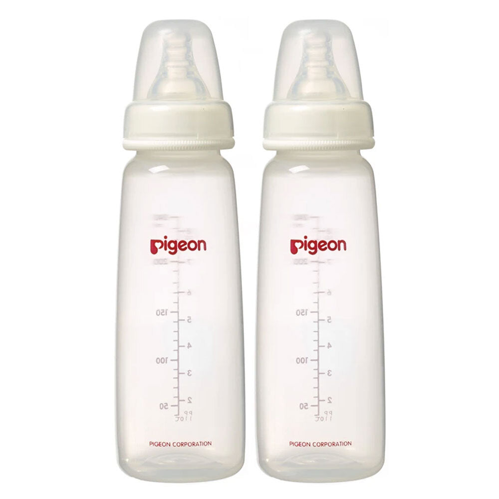 Pigeon 240ml Flexible Slim Neck PP 4m+ Bottles Baby Feeding Bottle Twin Pack (4 Pack) — image 2