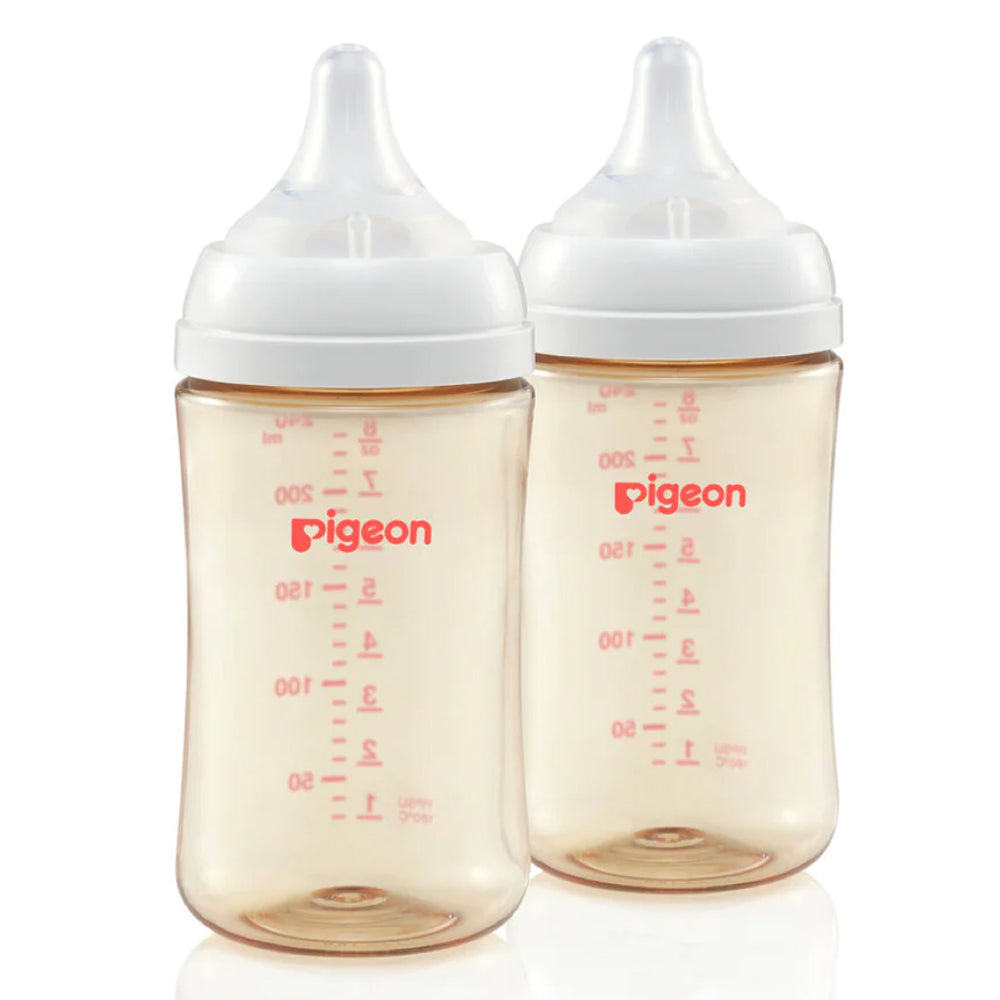 Pigeon Softouch lll Drinking/Feeding Bottle PPSU Anti-Colic 240ml Baby 3m+ (2 Pieces)