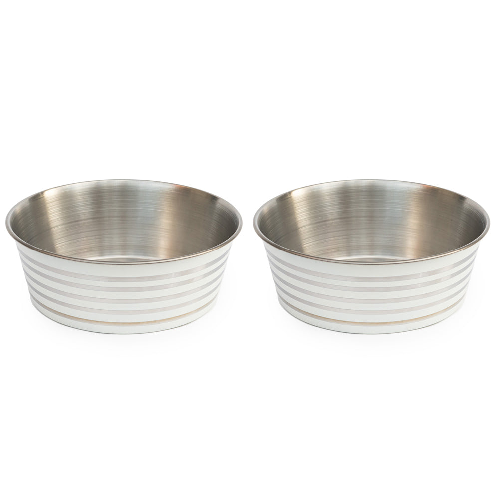 Superior Pet Goods Superior Pet Essentials Heavy Base Pet/Dog/Cat Food Bowl Matte Beige 21cm (2 Pack)
