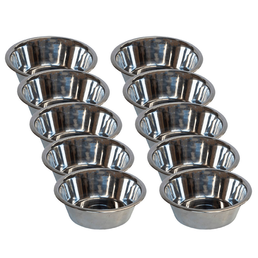 Superior Pet Essentials Economy Food-Grade Stainless Steel Dog Bowl 568ml (10 Pack)