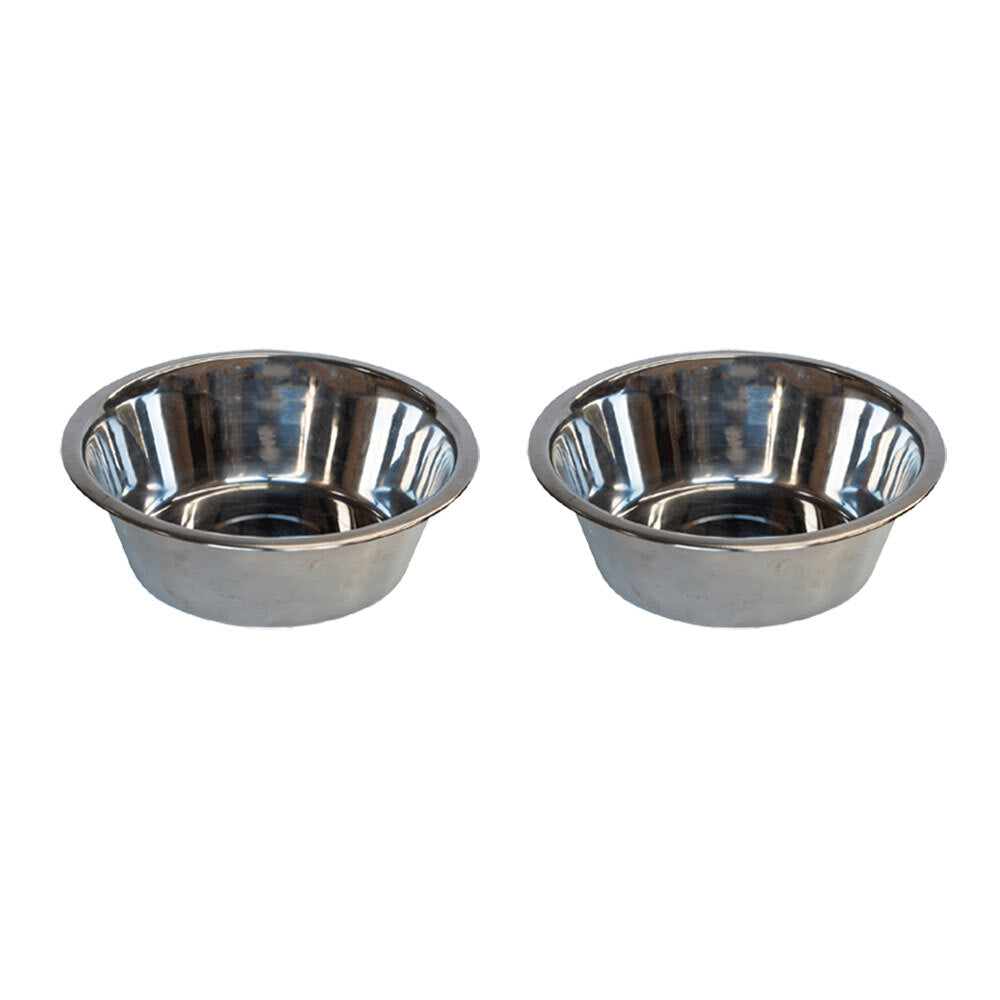 Superior Pet Essentials Economy Food-Grade Stainless Steel Dog Bowl 7.1L (2 Pack)