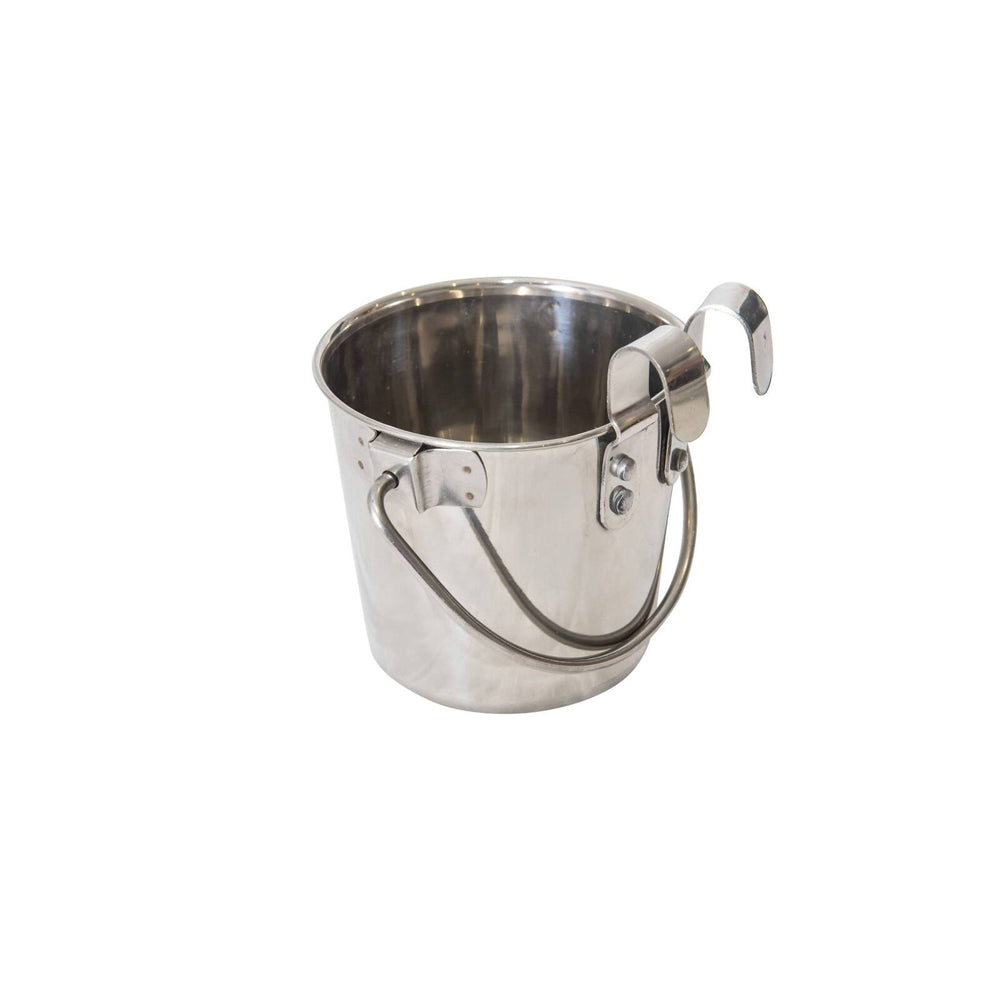 Superior Pet Essentials Durable Flat Sided Bucket with Riveted Hooks — 1.9l