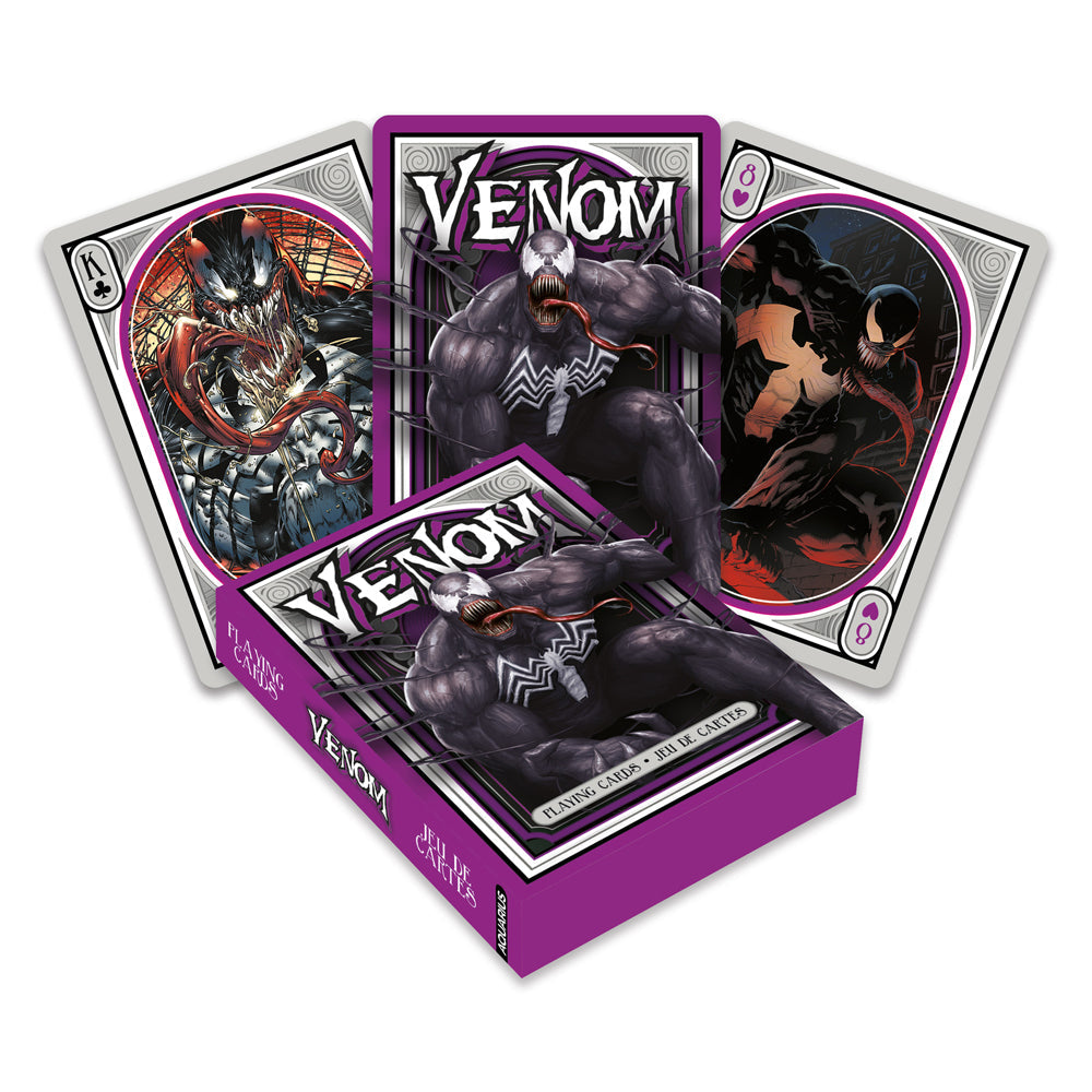 Aquarius Marvel Venom Playing Cards Poker Family Gaming Play Deck Set 14y+ (54 Pieces)