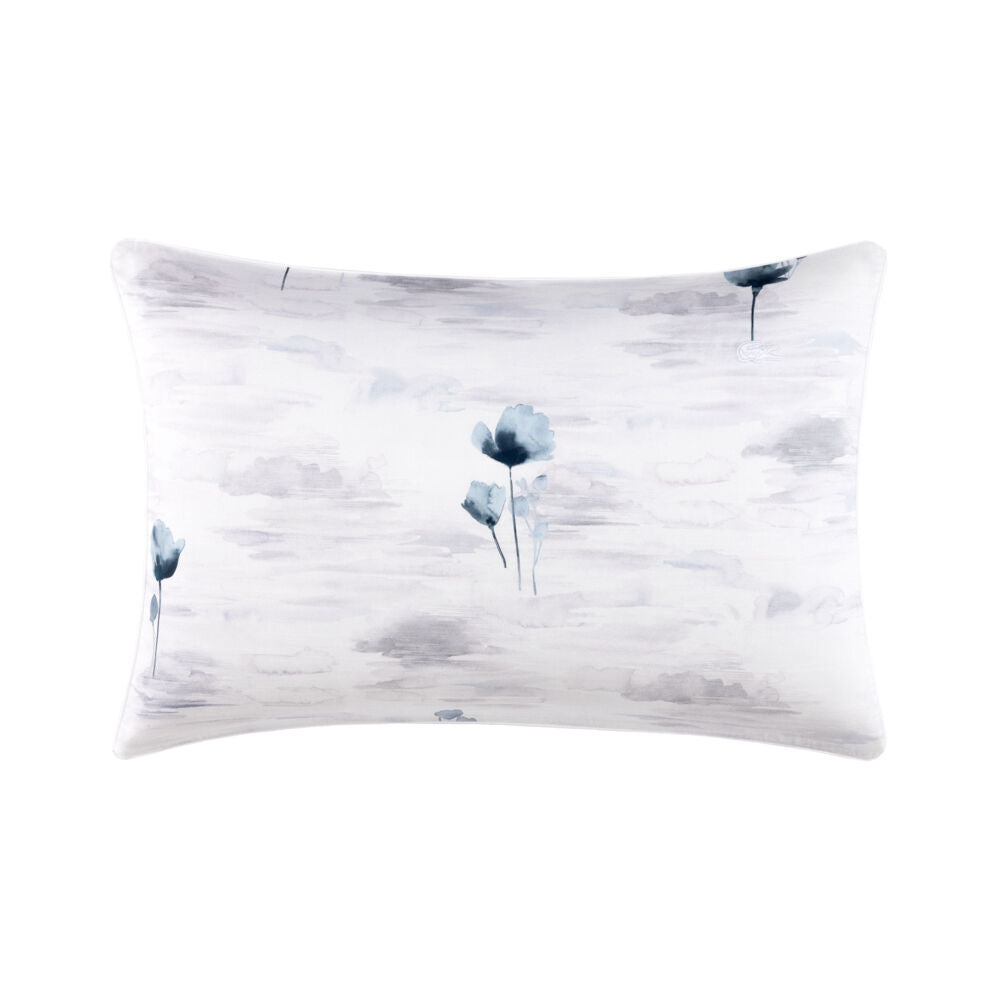 Lacoste 50x75cm White 100% Cotton Sateen L Shadow Soft Bedding Pillowcase