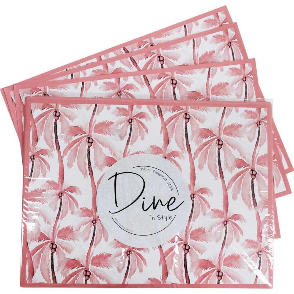 LVD 40x30cm Paper Placemat Dining Table Protector/Home Tableware Decor Palms (60 Pieces) — image 3