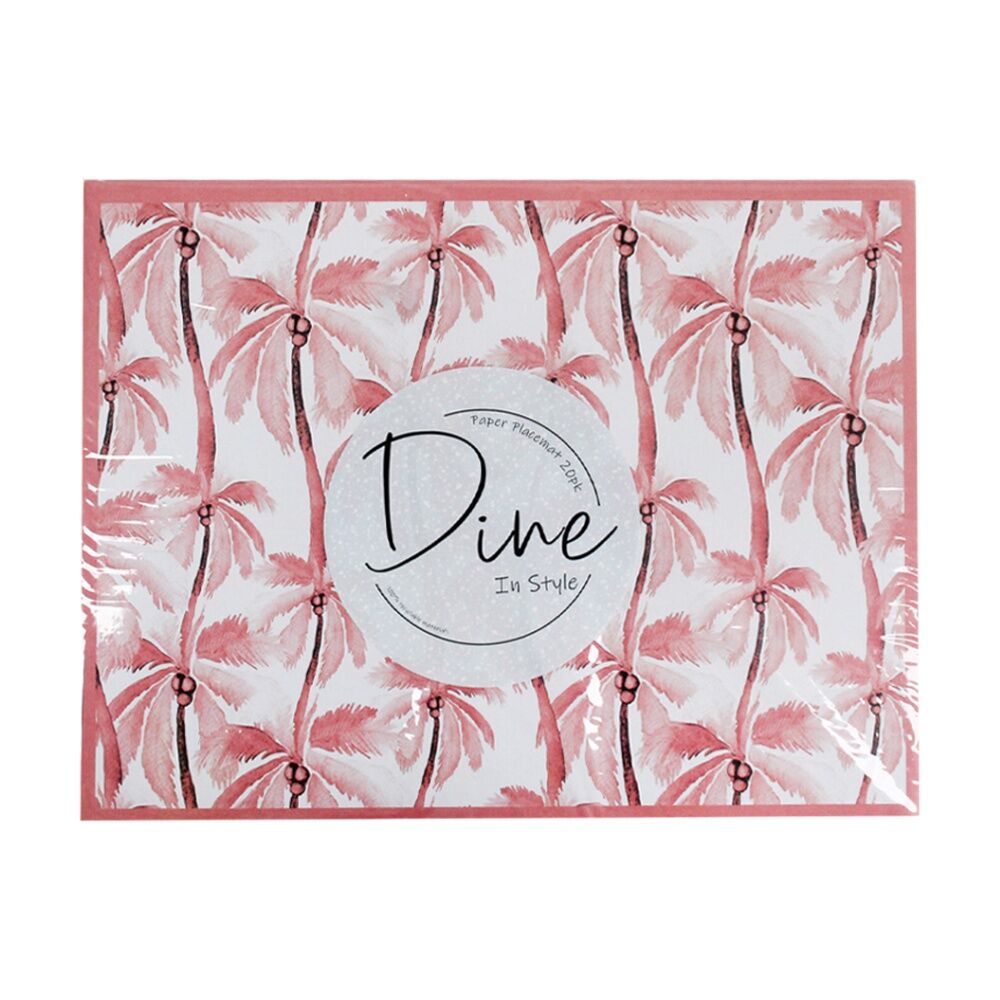 LVD 40x30cm Paper Placemat Dining Table Protector/Home Tableware Decor Palms (60 Pieces) — image 2