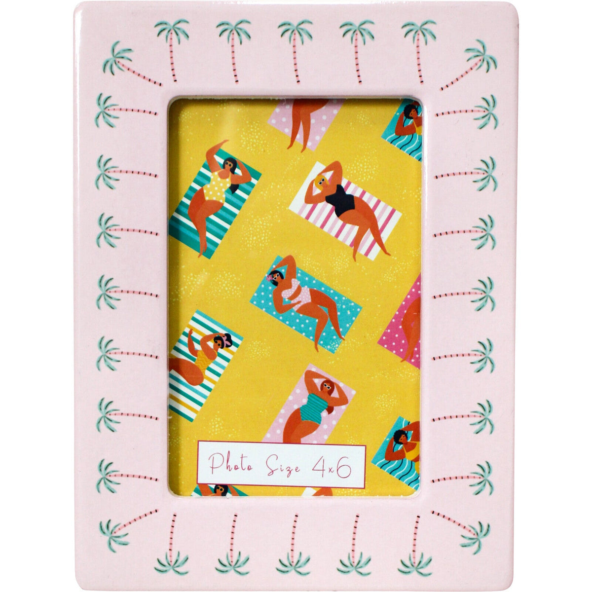 LVD Ceramic/MDF 6x4" Photo Picture Frame Display Home Room Decor Funky Palm (2 Pack) — image 2