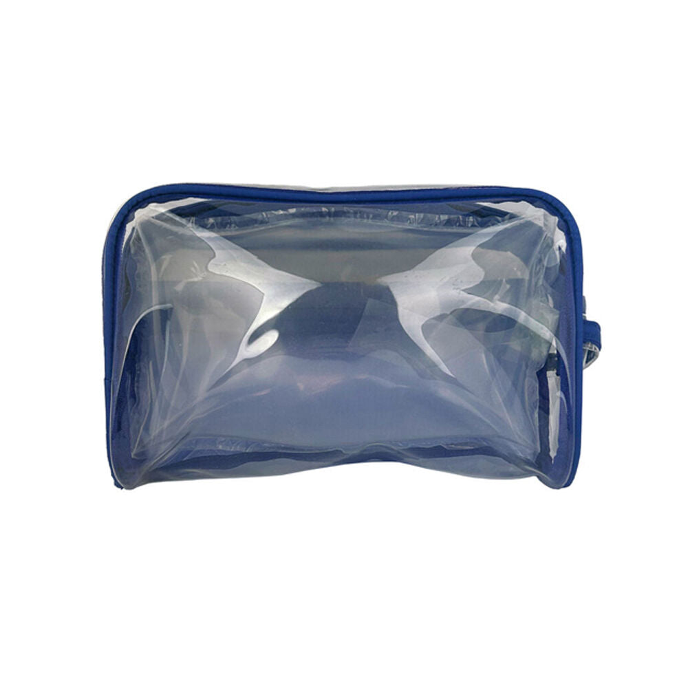 Frankie & ME 20x14cm Blue Women's Clear Zip Makeup Cosmetics Toiletry Bag