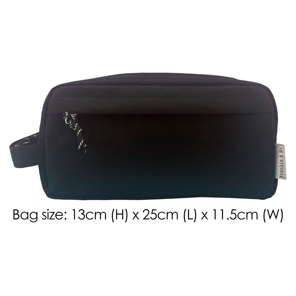 Frankie & ME 25x13cm Black Women's Rectangular Zip Makeup Cosmetics Toiletry Bag — image 2