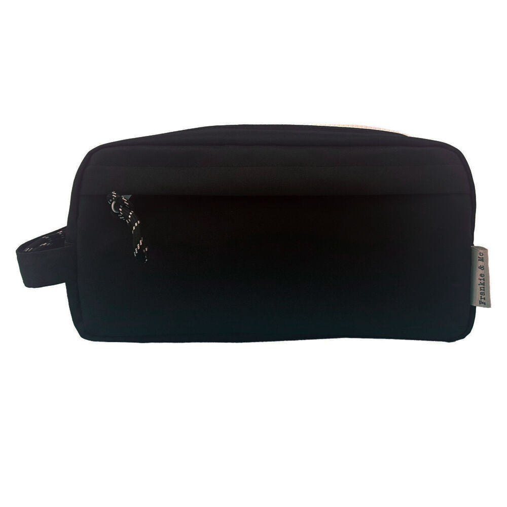 Frankie & ME 25x13cm Black Women's Rectangular Zip Makeup Cosmetics Toiletry Bag