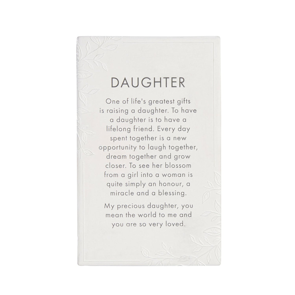 Splosh Precious Quote Daughter Ceramic Standing/Hanging Verse Decor White 16cm