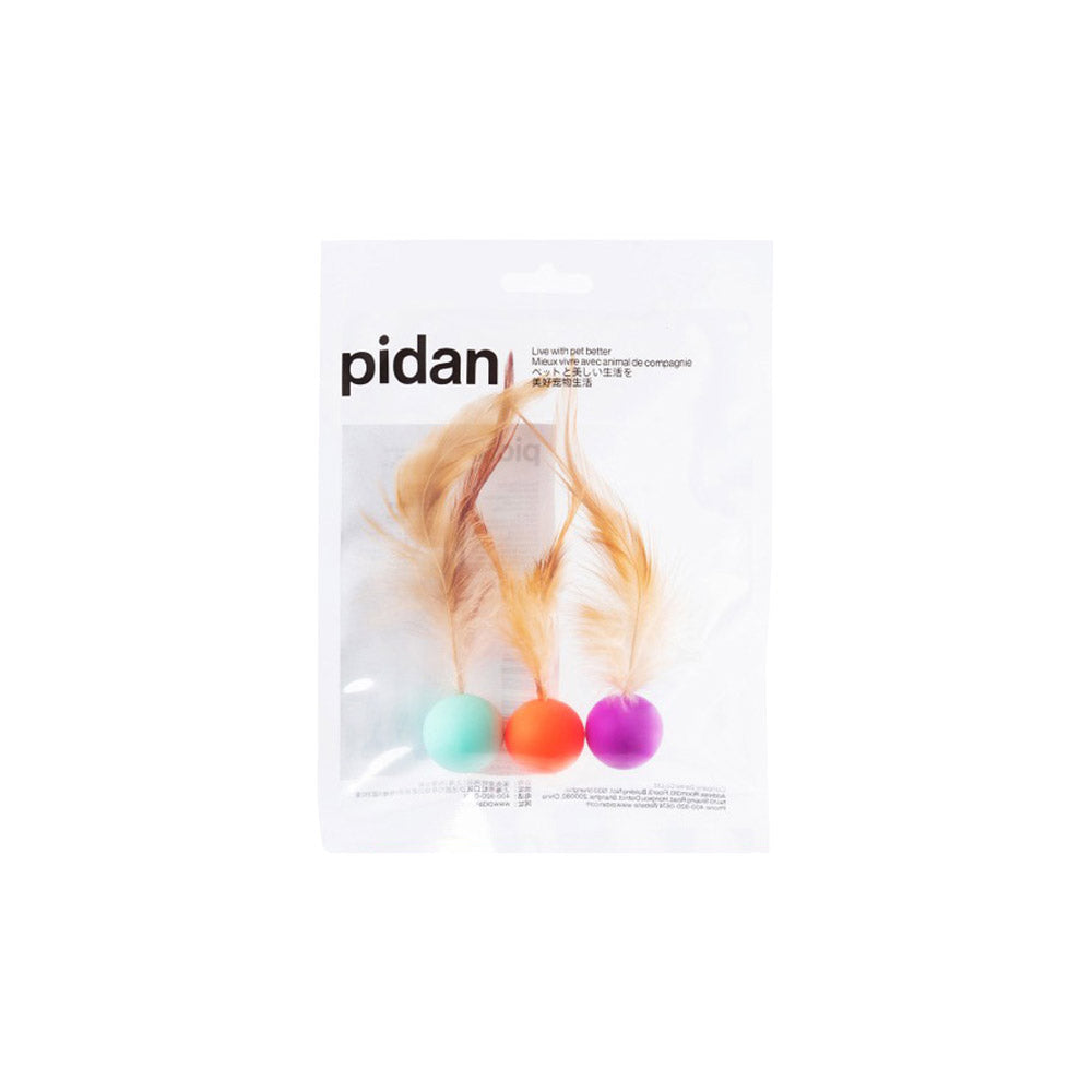 Pidan Bouncy Ball Pet Cat/Kitten Interactive Fun Activity Play Hunting Toy (3 Pieces)