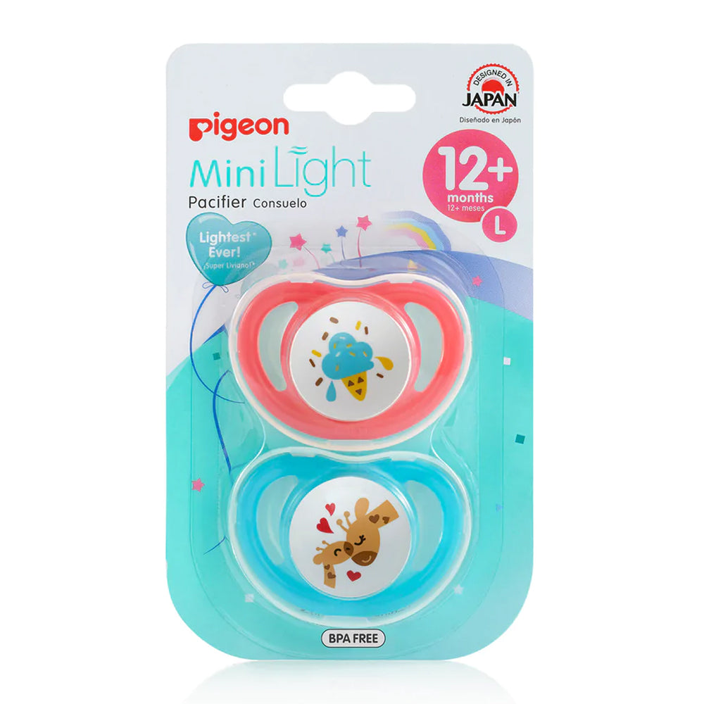 Pigeon Baby Mini Light Pacifier Soother Feeding Dummy Large 12m+ Assorted (2 Pieces) — image 2