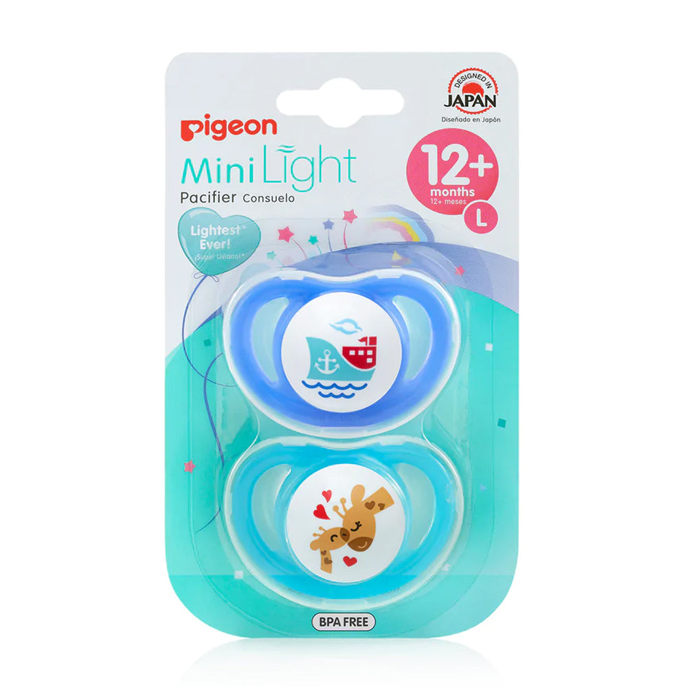 Pigeon Baby Mini Light Pacifier Soother Feeding Dummy Large 12m+ Assorted (2 Pieces)