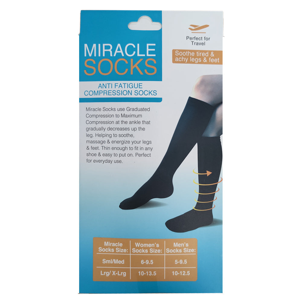 Mirackle Socks Miracle Anti Fatigue Compression Socks Pair M Black (2 Pack) — image 2