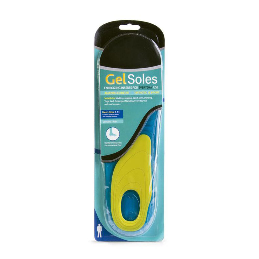 Uniwide Gel Insoles Pair For Male Shoe Sizes 8-13 Trim to Fit Boots/Runners/Sneakers — image 2
