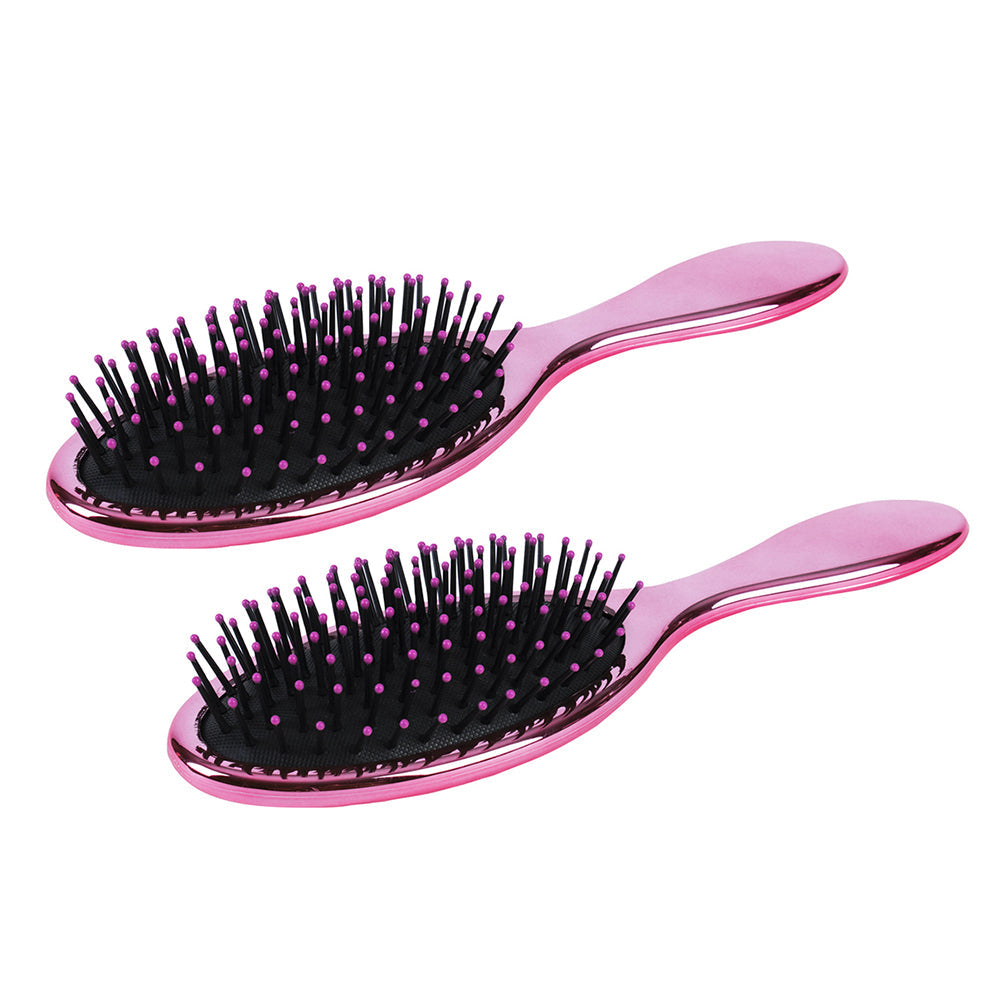 Living Today TPR bristles Oval Paddle Brush - Pink (2 Pack)