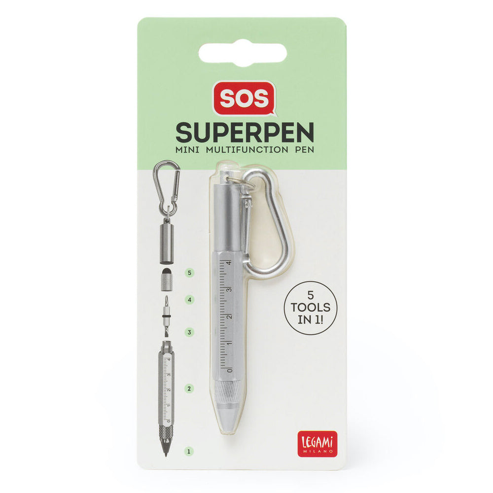 Legami SOS Superpen Mini Multifunction Pen 5-in-1 Tool Emergency Camping/Hiking — image 4