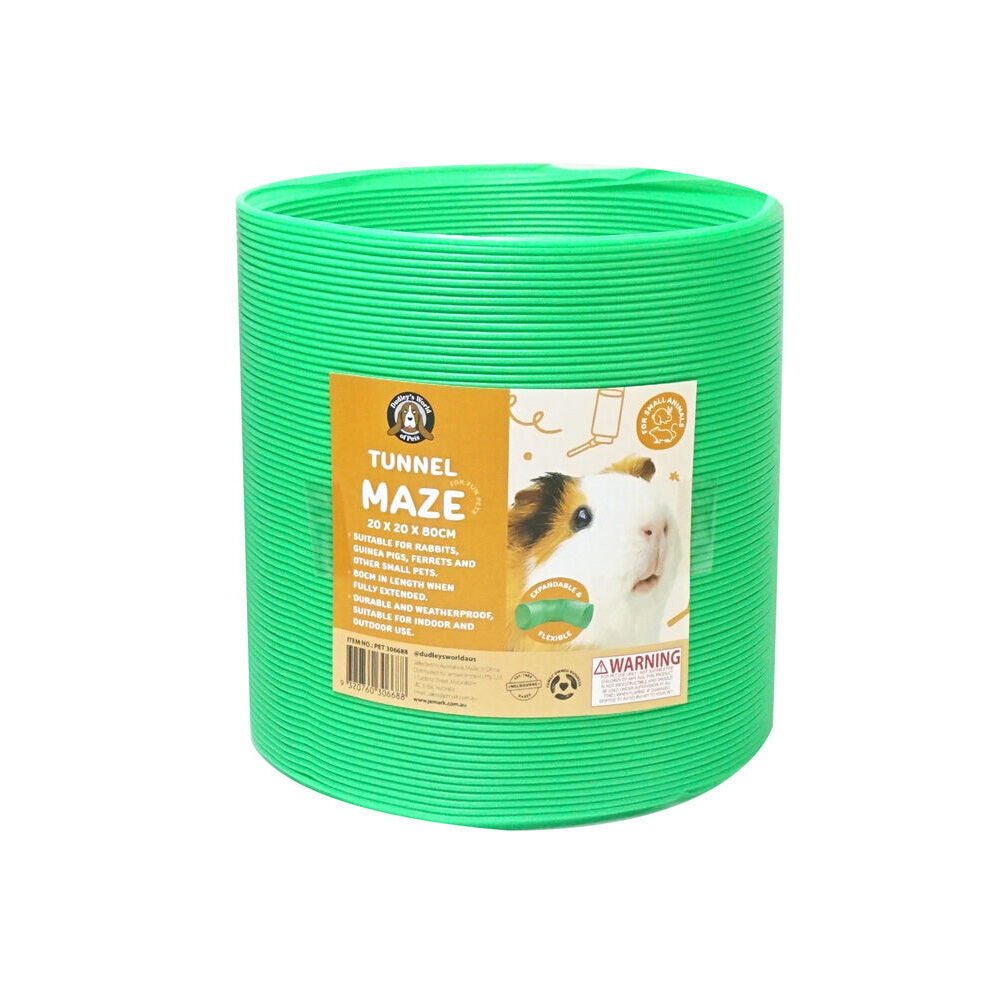 Dudley's World of Pets Small Animal Fun Tunnel Pet Rat/Hamster Toy 20cm Green