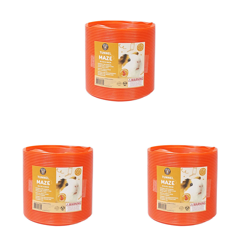 Dudley's World of Pets Small Animal Fun Tunnel Pet Rat/Hamster Toy 15cm Red (3 Pack)