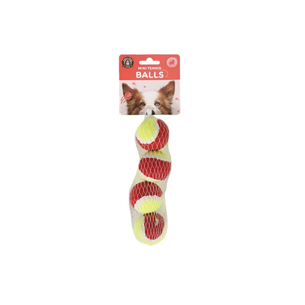 Dudley's World of Pets Mini Rubber Tennis Balls Dog Toy 4.2cm Assorted (4 Pieces)