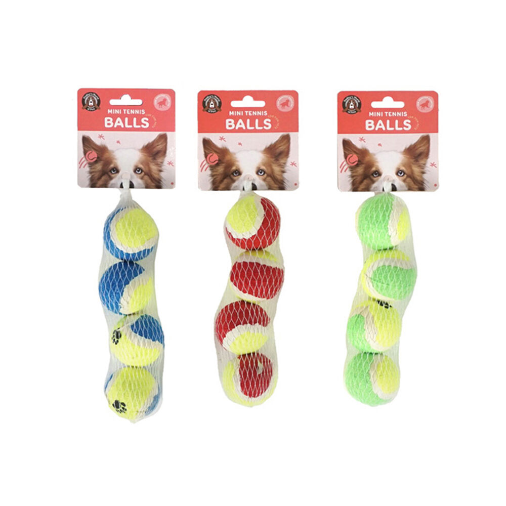 Dudley's World of Pets Mini Rubber Tennis Balls Dog Toy 4.2cm Assorted (4 Pieces) — image 2