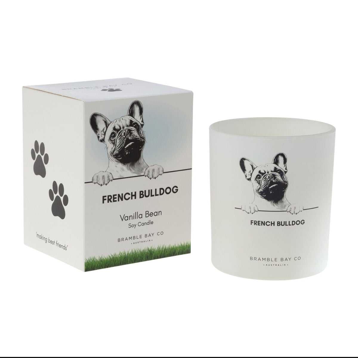 Bramble Bay French Bulldog Soy Candle Vanilla Scented Home Fragrance 300g (2 Pack) — image 2