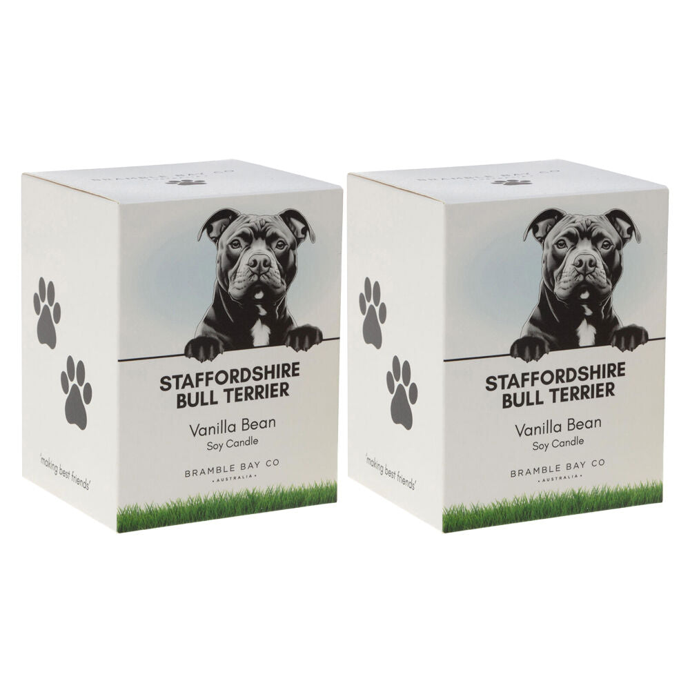 Bramble Bay Staffordshire Bull Terrier Soy Candle Home Fragrance 300g (2 Pack)