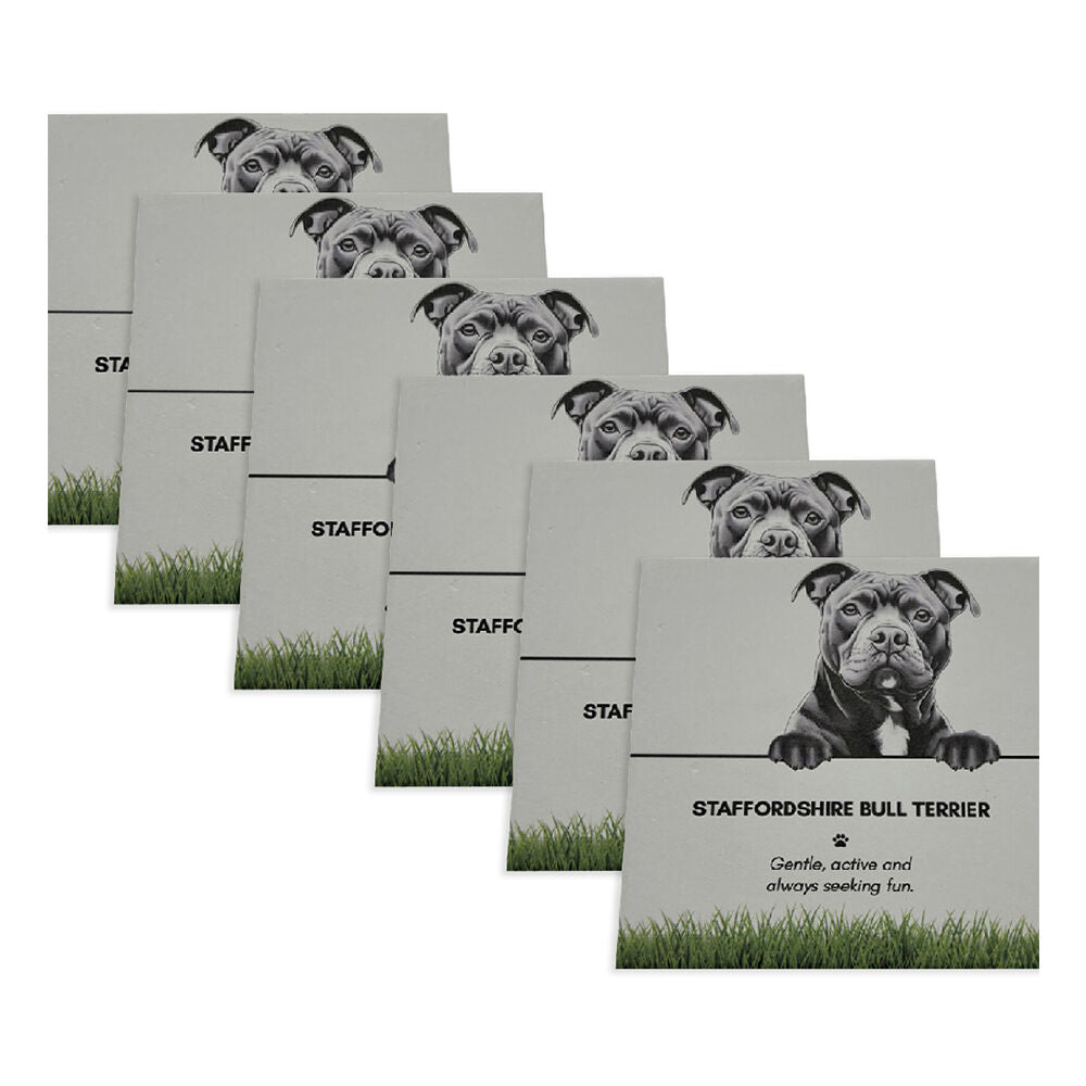 Bramble Bay Pet Coaster Staffordshire Bull Terrier Dog Lover Gift 11x11cm (6 Pack)