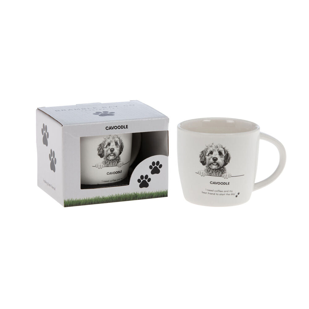 Bramble Bay White Cavoodle Dog Print Novelty/Coffee Mug