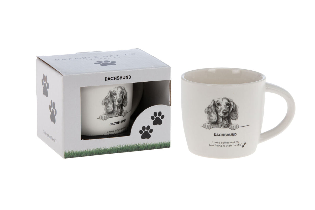 Bramble Bay Dachshund Dog Print Novelty/Coffee Mug White (4 Pack) — image 2