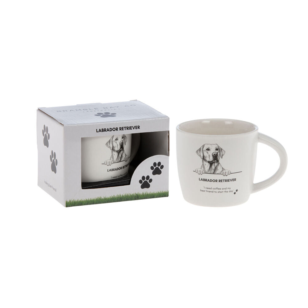 Bramble Bay White Labrador Retriever Dog Print Novelty/Coffee Mug