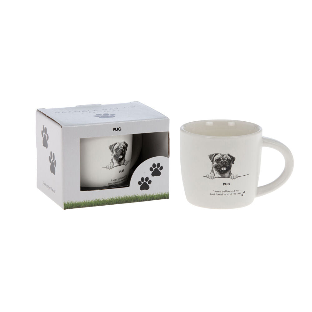 Bramble Bay White Pug Dog Print Novelty/Coffee Mug — image 2