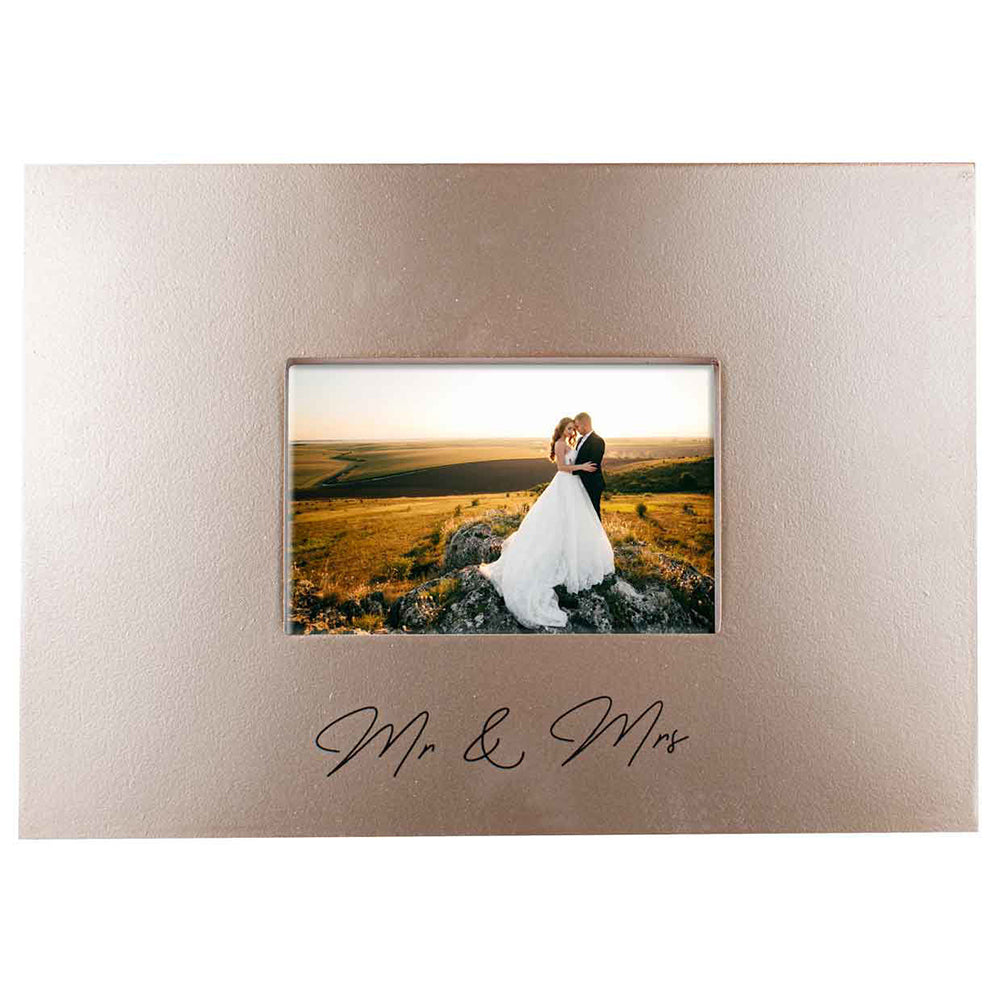LMD Mr & Mrs Signature Photo Frame With Marker Rose Gold Novelty/Keepsake Display