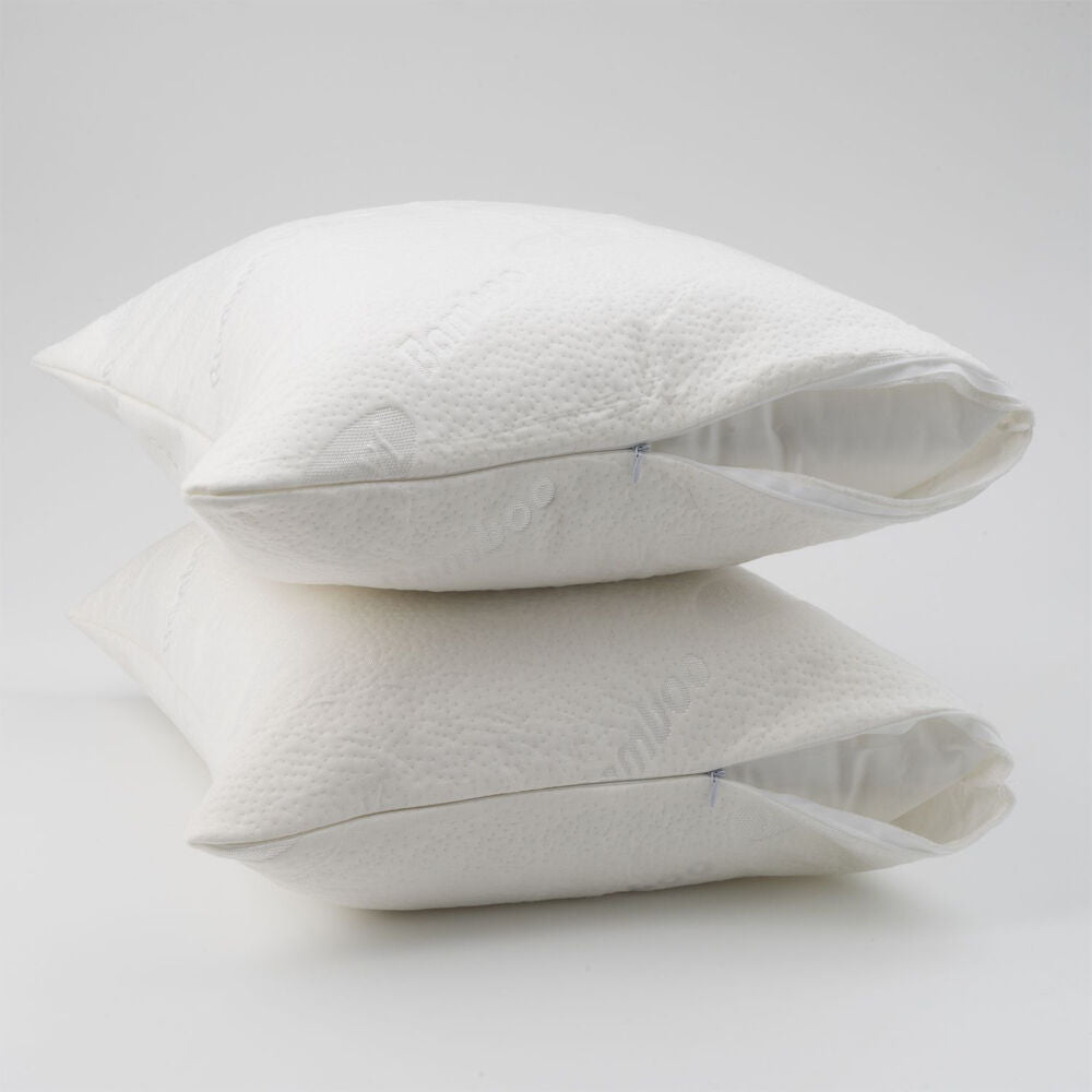 Jason Firm Feel Soft Rectangle Sleeping Pillow Cushion w/ Bamboo Cover White (2 Pack) — image 5