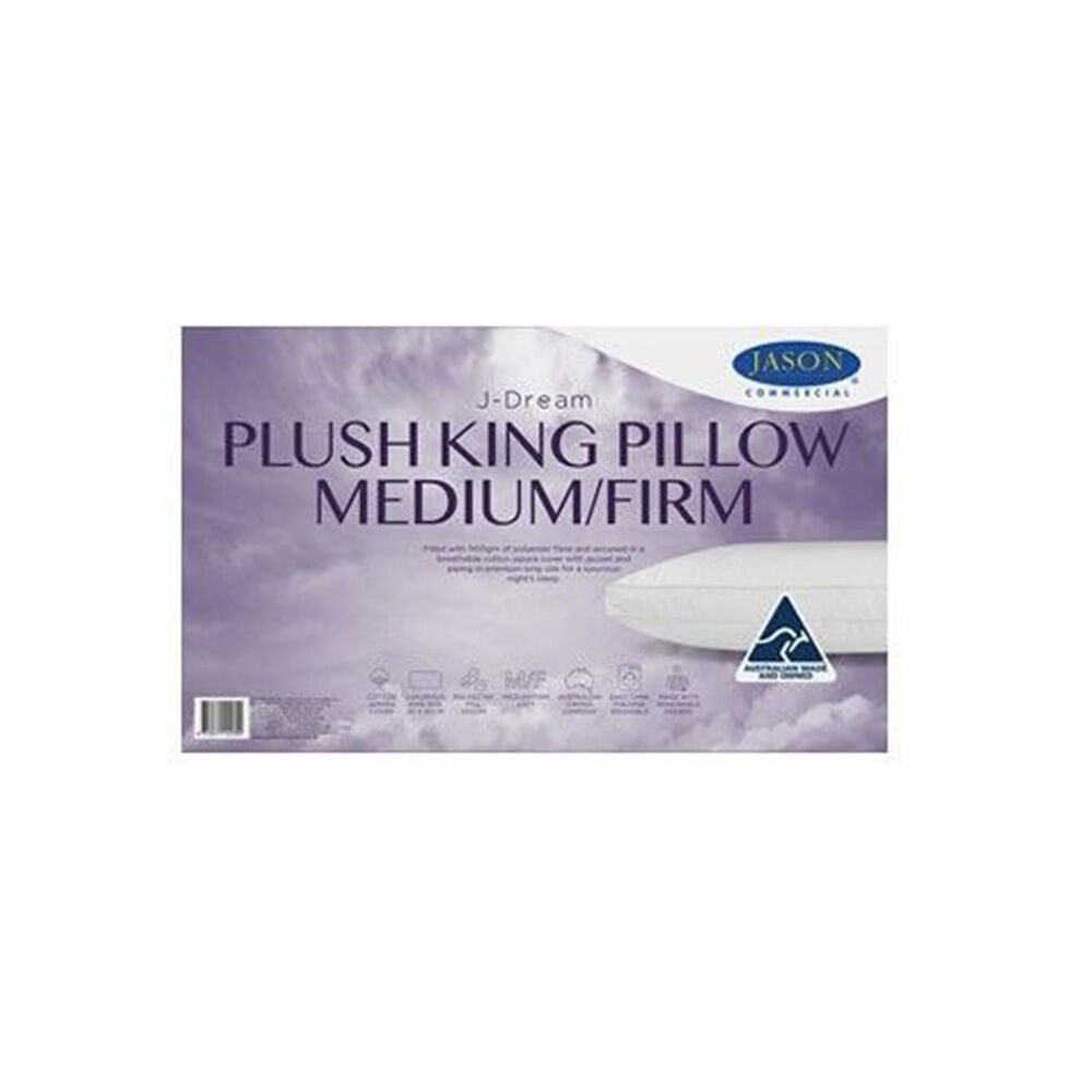 Jason Commercial J-Dream Plush King Medium/Firm Gusseted Pillow 50x90cm (2 Pack) — image 2