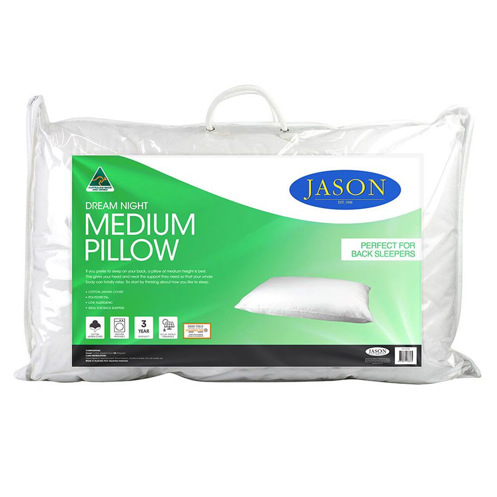 Jason Dream Night Medium Pillow Low Allergenic Head Neck Support/Rest (2 Pack) — image 2