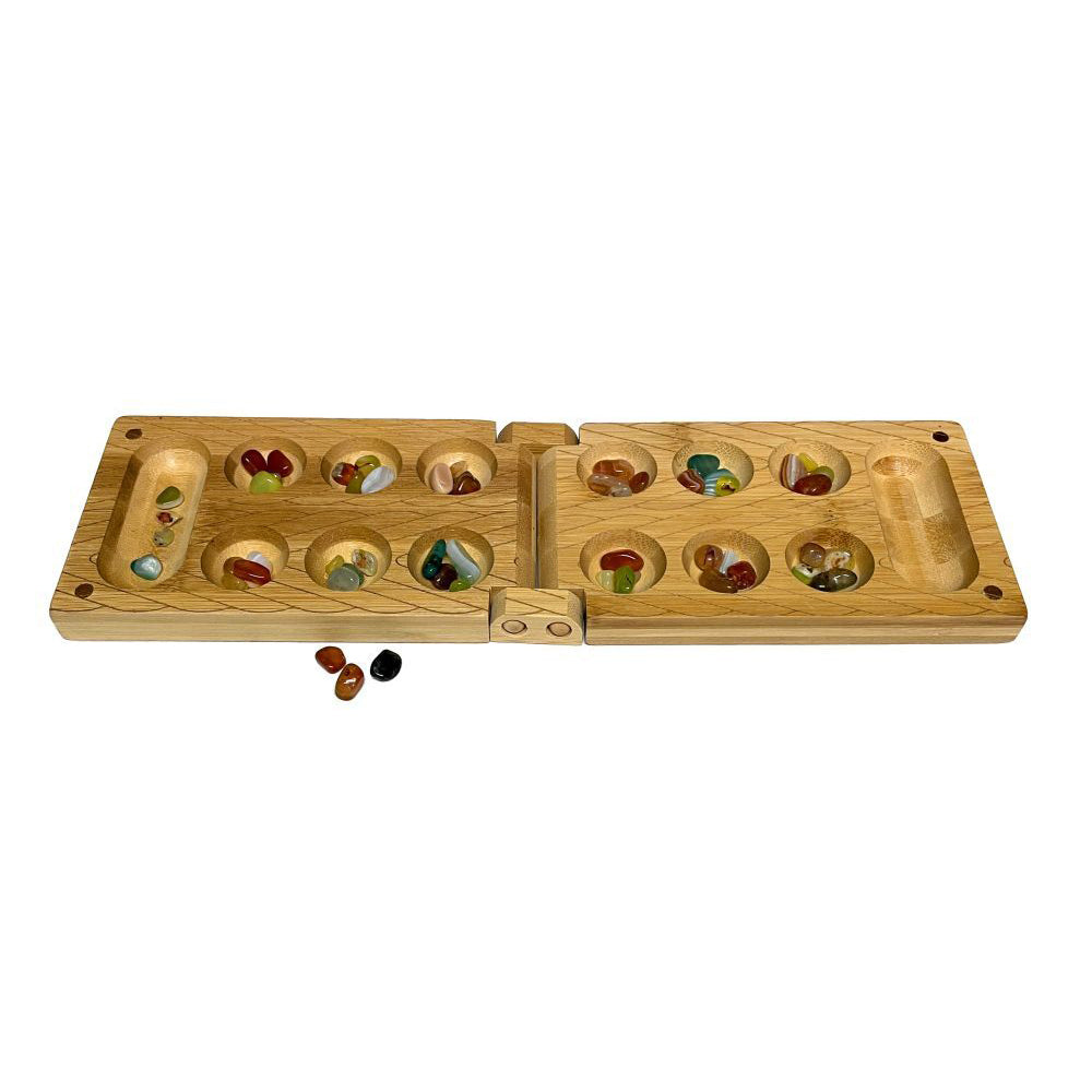 Project Genius Bamboo Mancala Kids Tabletop Portable Travel Game Toy 6y+ — image 2