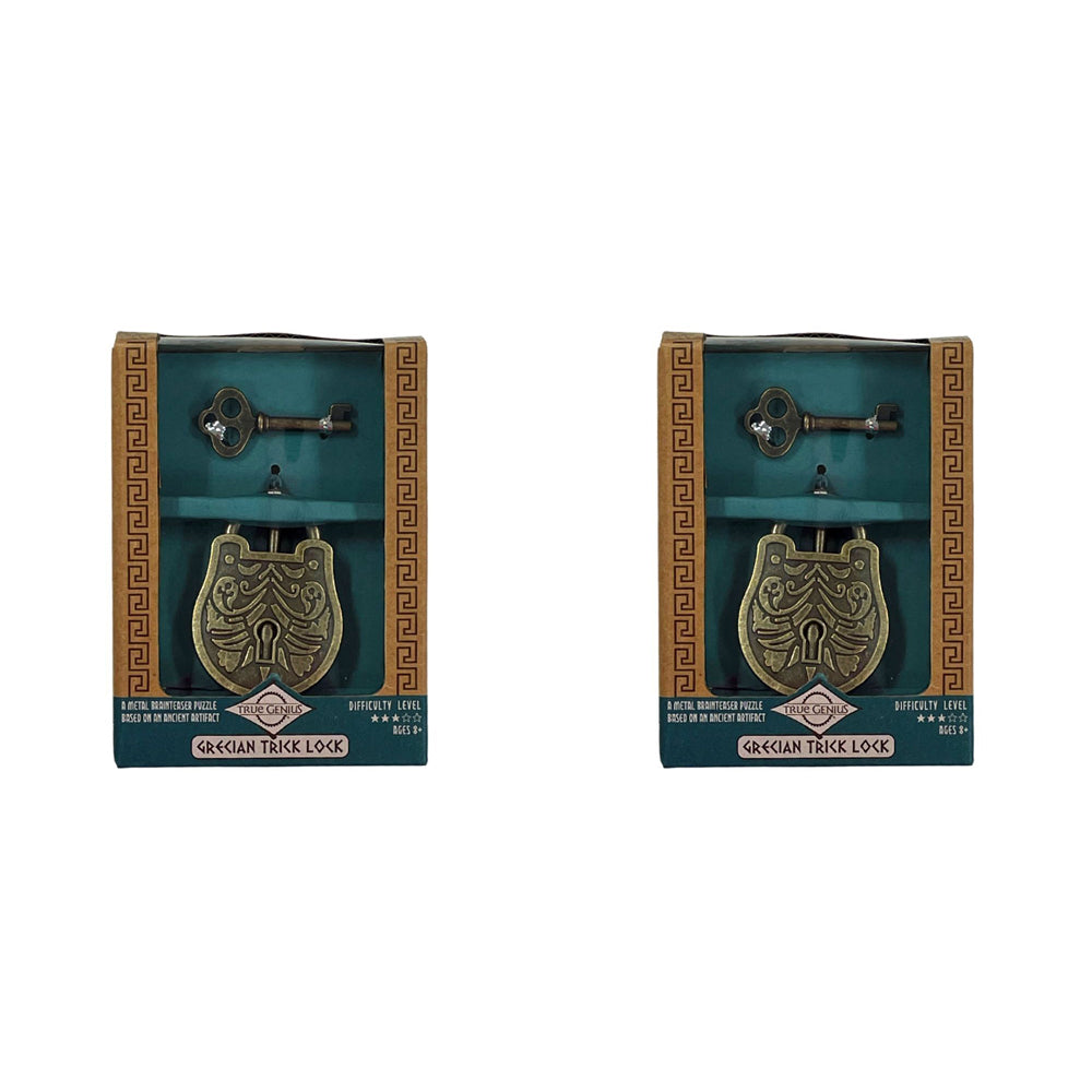 Project Genius Greek Trick Lock Interactive Problem Solving Adult Puzzle 8+ (2 Pack)