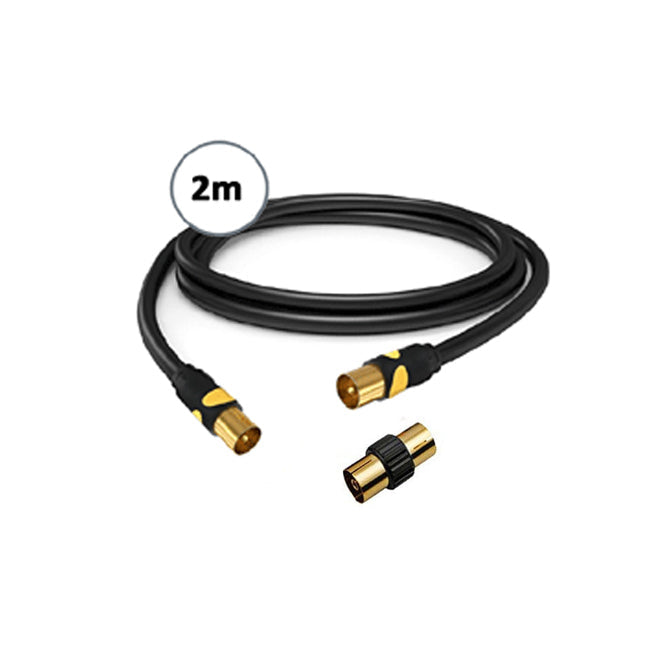 Philex 2m Digital TV to Antenna RG59 Male Cable w/Female Adapter Connector HD TV Ready — image 2