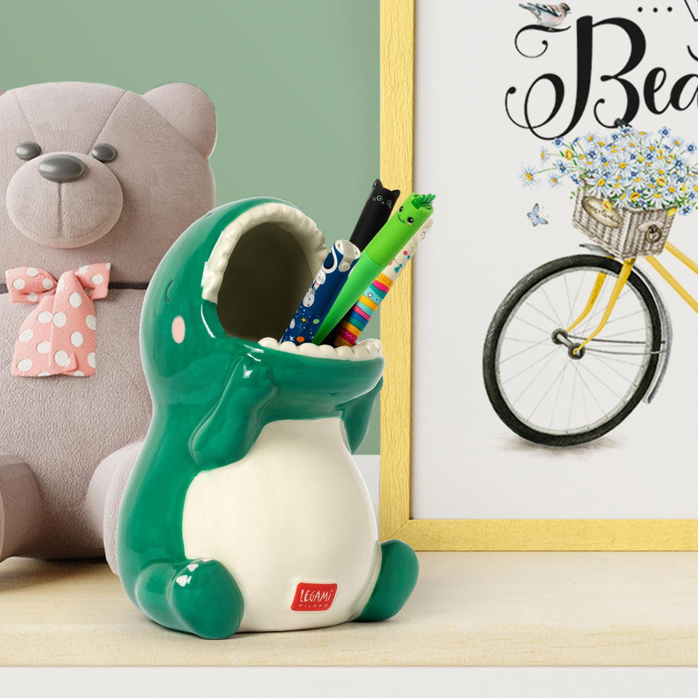 Legami Desk Friends Ceramic Pen/Ballpen Pencil Holder Storage Stationery Dino — image 2