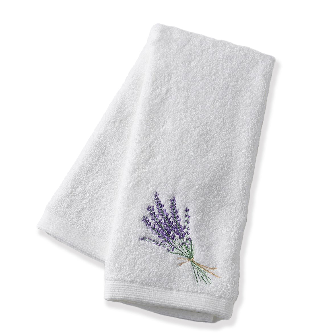 Pilbeam Living Lavender Bouquet 65cm Cotton Soft Hand Towel Washer Cloth White