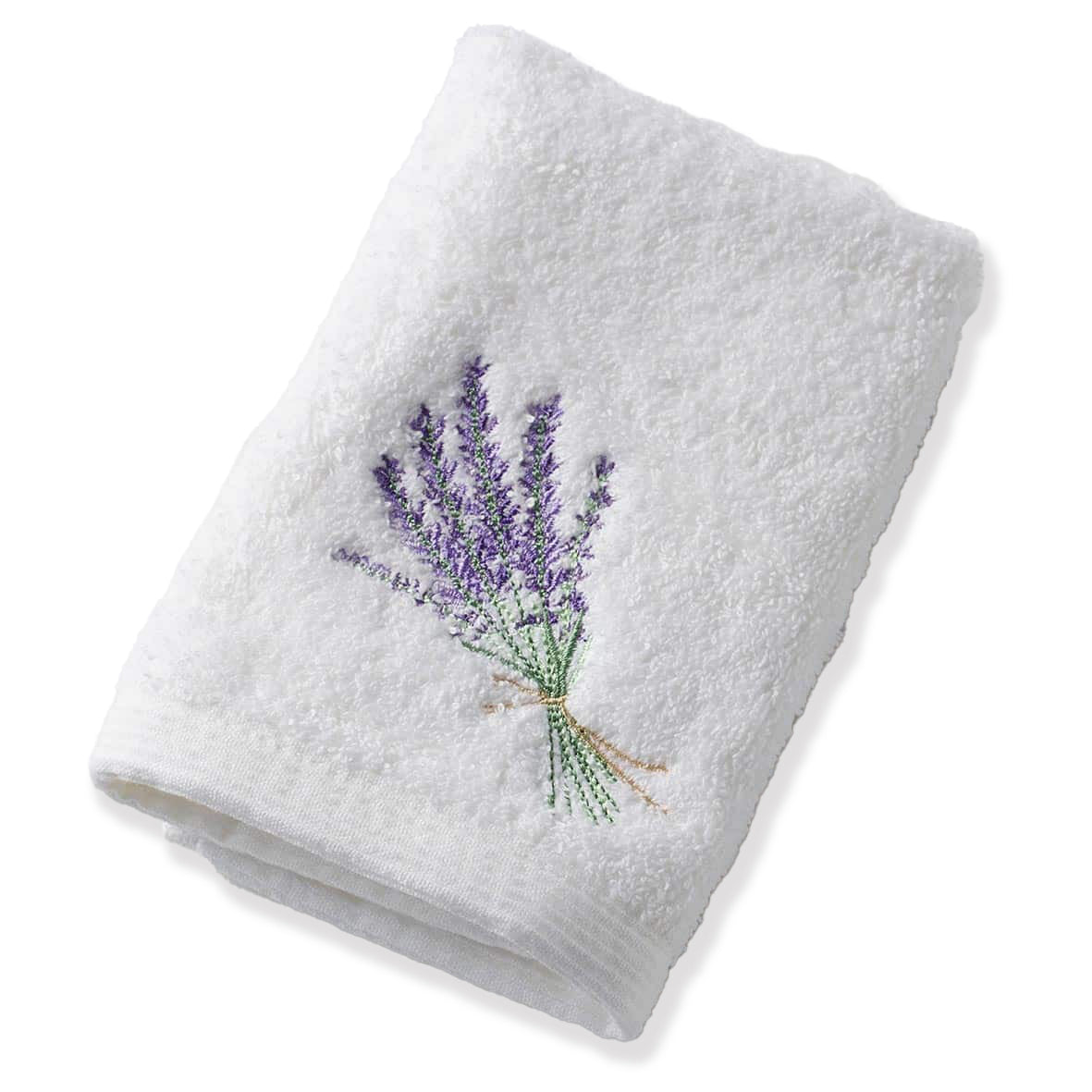 Pilbeam Living Lavender Bouquet 32cm Cotton Face Washer Towel Wash Cloth White